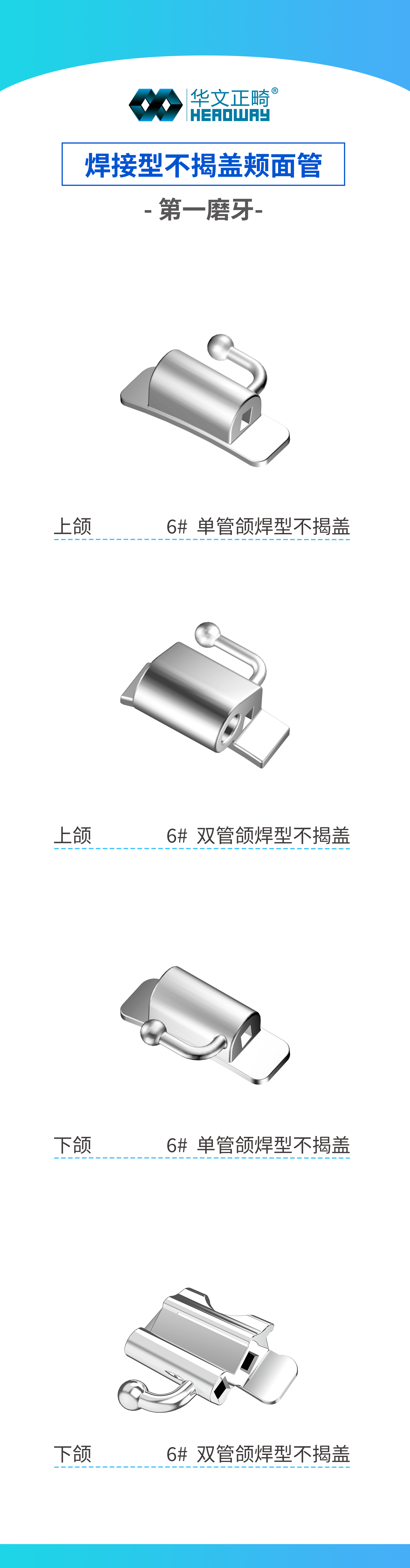 焊接型不揭盖颊面管-第一磨牙