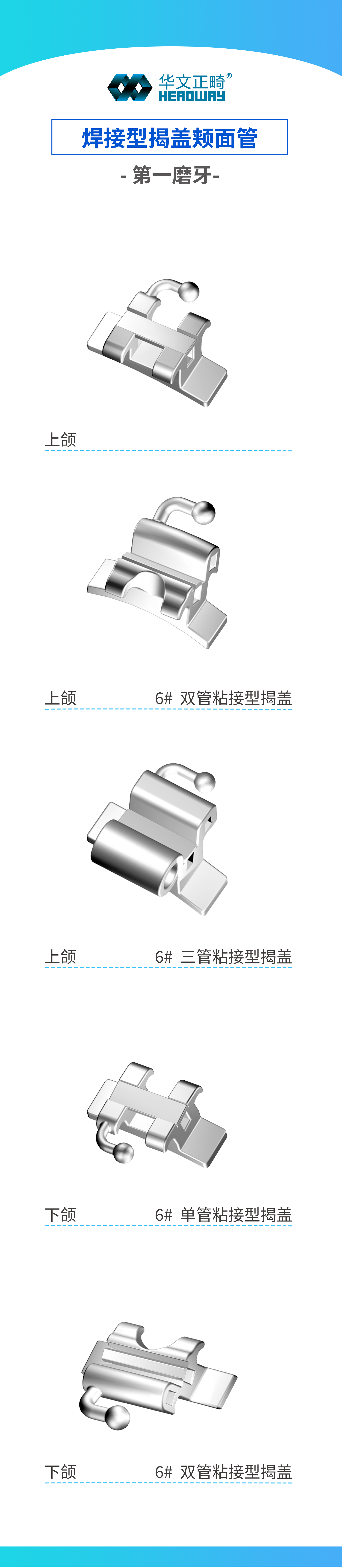 焊接型揭盖颊面管-第一磨牙